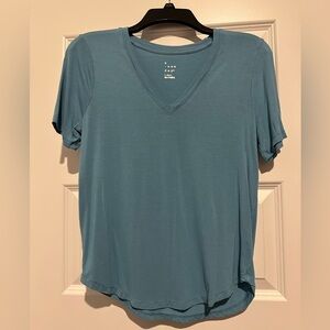 a new day Blue V-Neck Short Sleeve Top